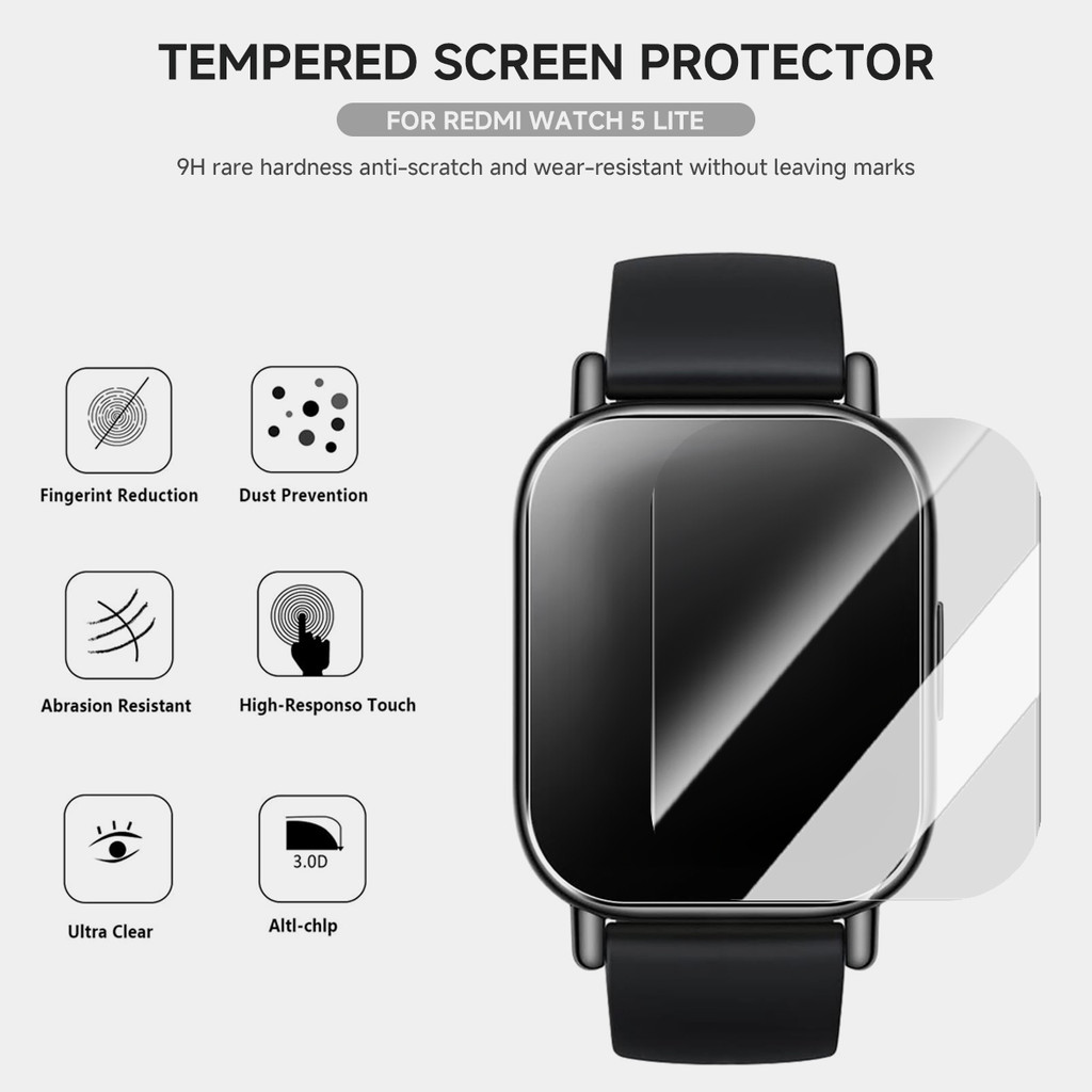 Kính cường lực tương thích cho bộ phim bảo vệ màn hình đồng hồ Redmi Watch 5 Active / 5 Lite chống trầy xước