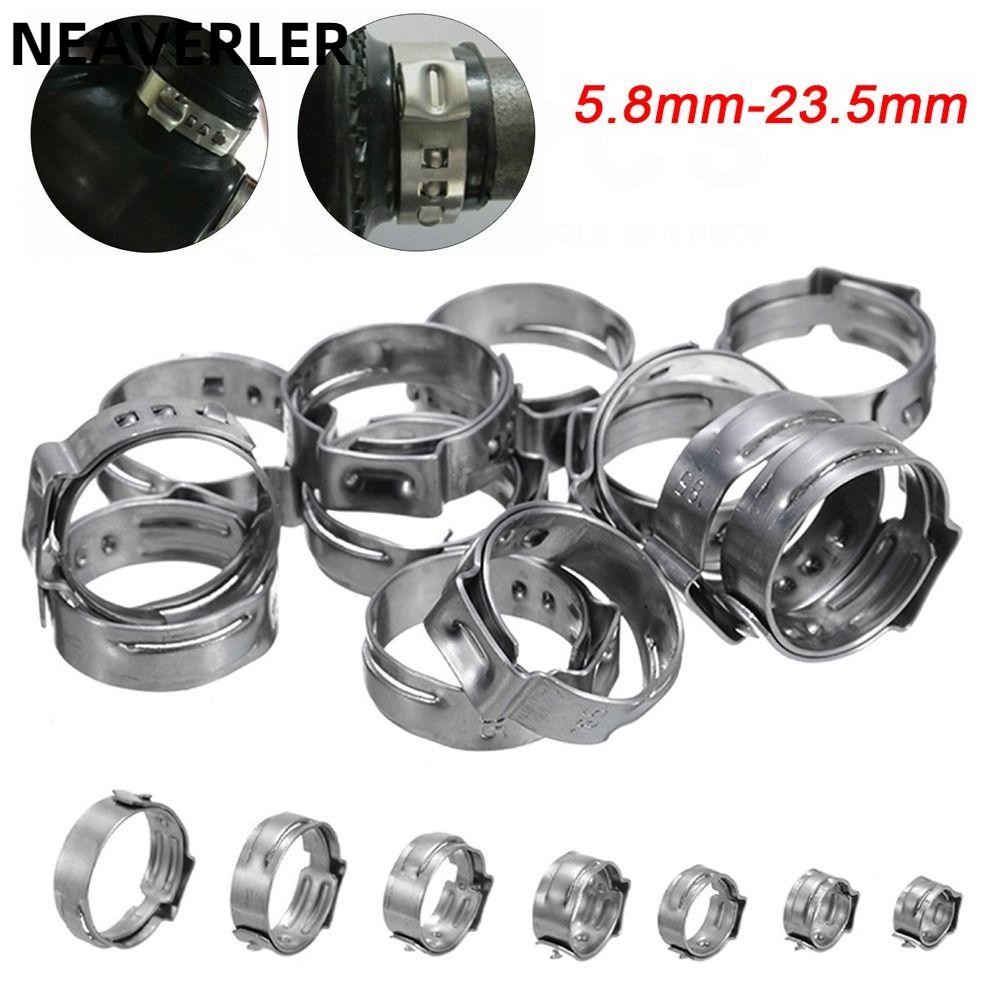 Neaverler 10 Cái Kẹp Ống, Bộ Phân Loại 5.3-31mm Kẹp Ống, Có Thể Điều Chỉnh Cố Định Bằng Thép Không Gỉ 304 Một Tai Ống Vô Cấp Ống Ống Ống Ống Ống Nước