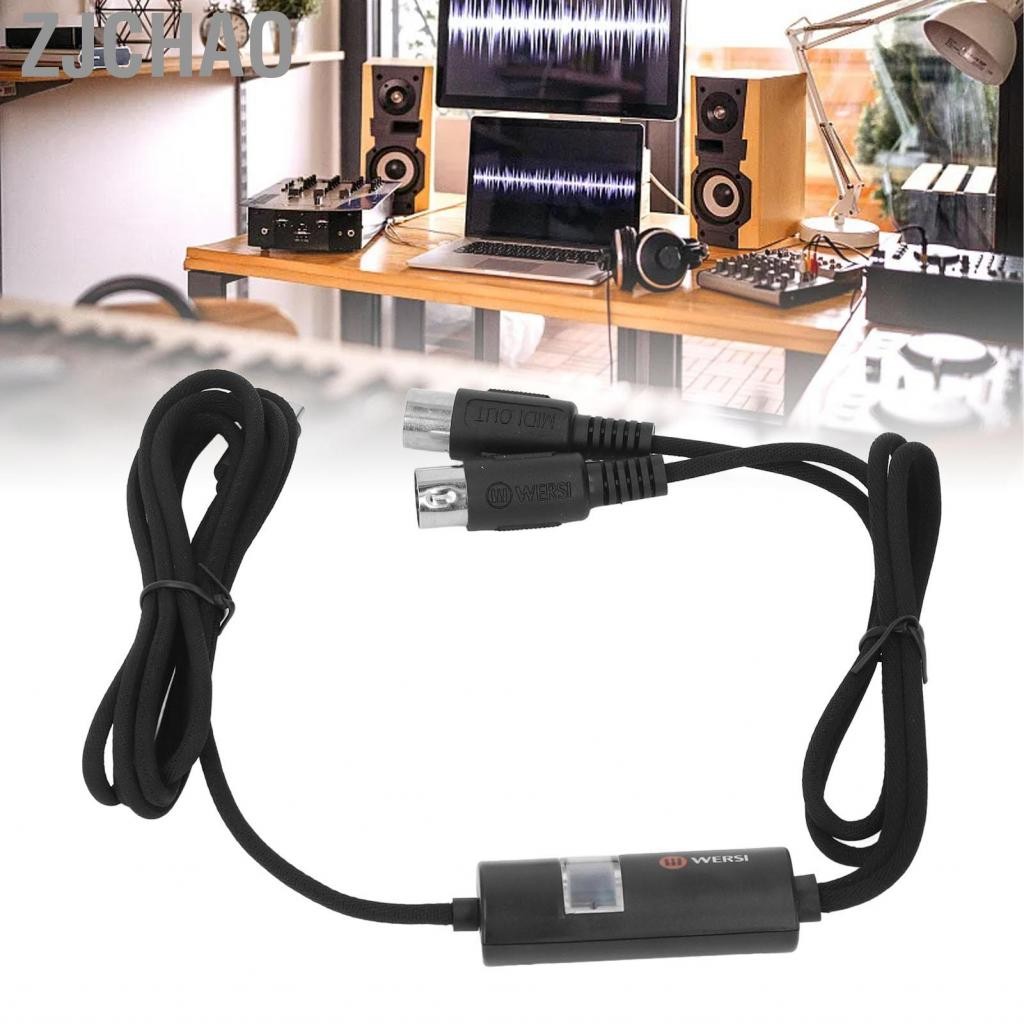 Zjchao Bộ chuyển đổi cáp MIDI sang Type C cắm và chạy linh hoạt 5ft cho bàn phím đàn piano âm nhạc