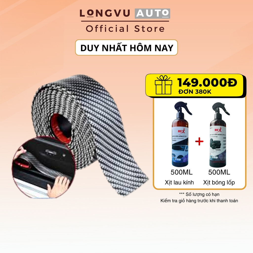 Nẹp Dán Vân Carbon Chống Trầy Xước Bảo Vệ Bậc Cửa Xe Hơi/ Bảo Vệ Cốp Sau Xe Hơi Cho Nhiều Hãng Xe