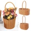 Giỏ hoa cô dâu IFASIN, Giỏ cắm hoa dệt bằng tay Willow Mây, Hộp đựng dã ngoại có tay cầm Giỏ dệt dã ngoại Cô gái hoa