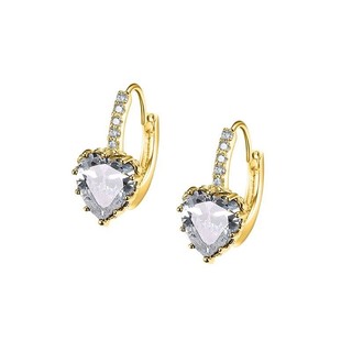 Châu Âu Mỹ ins Phong Cách Mới Khóa Tai Zircon Nhiều Màu Sắc Nữ
