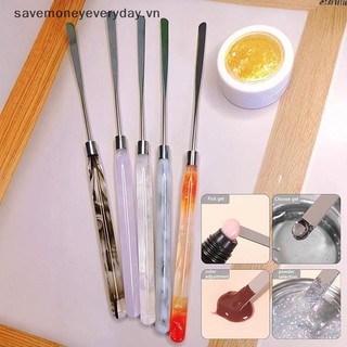 [savemoneyeveryday] 1 Cái Acrylic Tay Cầm Móng Tay Nghệ Thuật Khuấy Thanh Trộn Thìa Dạng Lỏng Nền Màu Gel Trộn Dính Dụng Cụ Trang Điểm [vn]