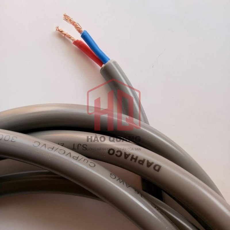 (Mét) Dây Điện Đôi Tròn Daphaco 2x2.5mm Vỏ Xám | Lõi Đồng Nguyên Chất | Dây Dẫn Điện Dân Dụng
