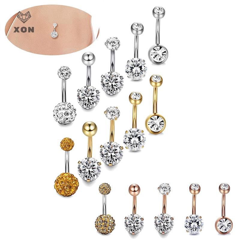 XON Set 5 Khuyên Rốn Bằng Thép Không Gỉ Cá Tính Thời Trang