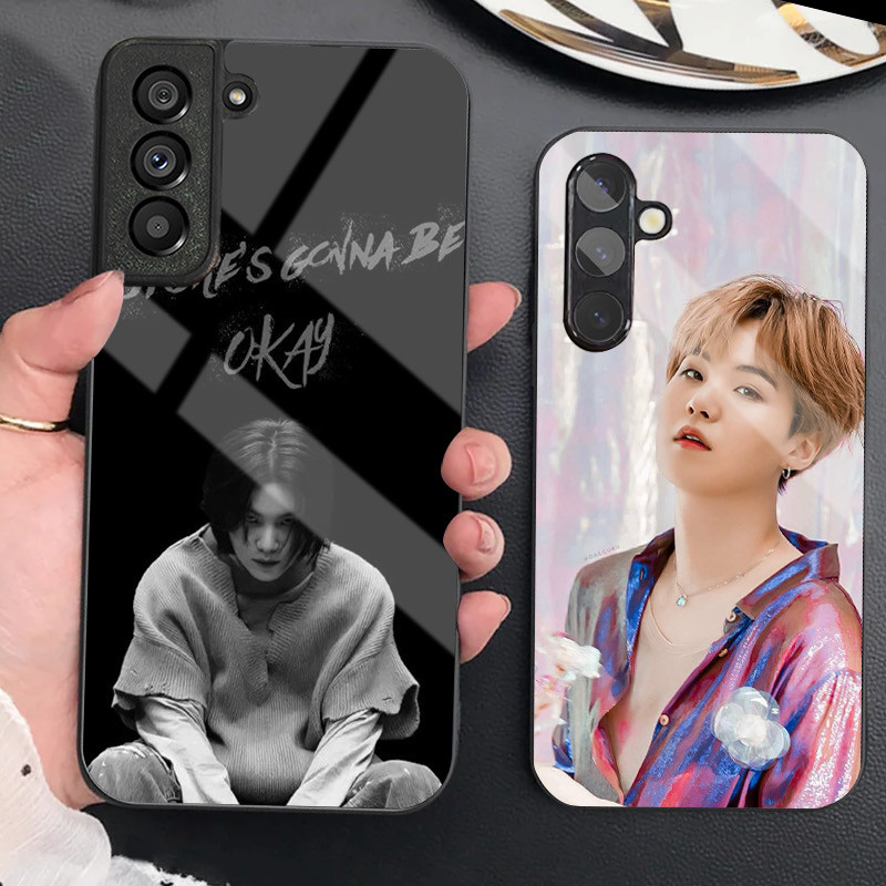 Ốp Điện Thoại Thủy Tinh suga 01 Cho Samsung Galaxy S9 Plus S10 S10e S20 FE S20 Plus S21 S22 S23 S24 Ultra S25 Cover