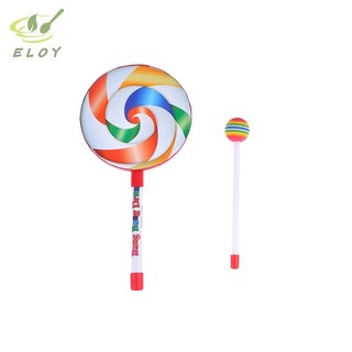 [ELOY] 6Inch 8Inch 10Inch Lollipop Tay Trống Nhạc Cụ Gõ Nhiều Màu Sắc Đạo Cụ Khiêu Vũ Trẻ Sơ Sinh Đồ Chơi Âm Nhạc Máy Trợ Giảng VN
