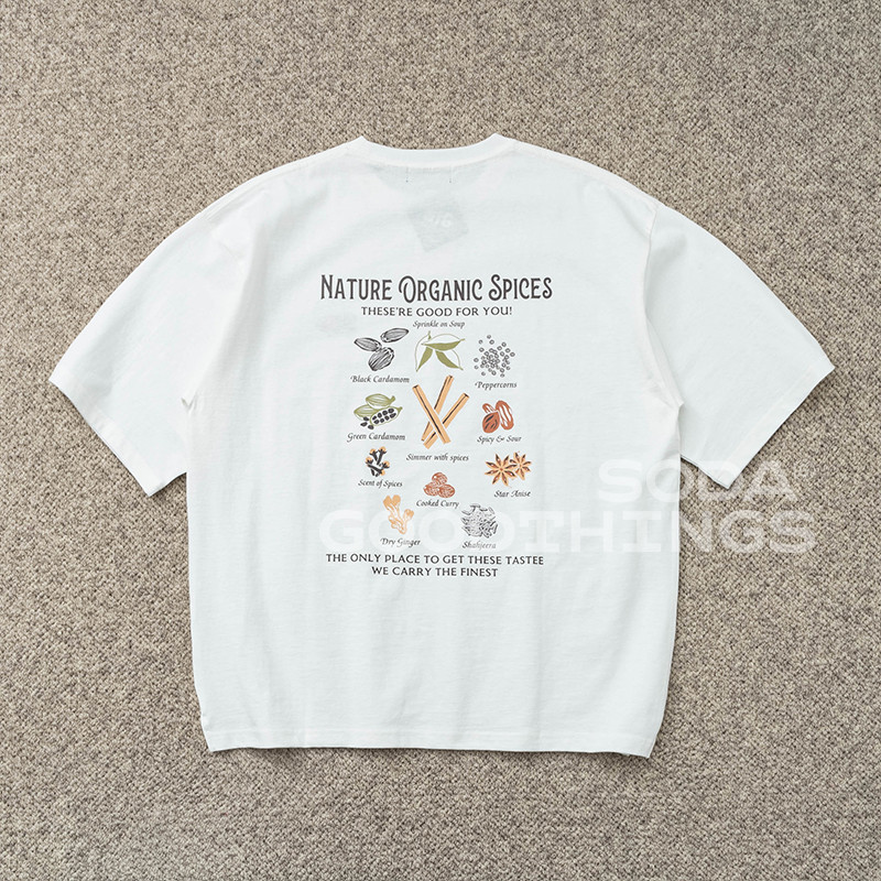 Chất Lượng Cao Nam Nữ Cổ Tròn Tay Ngắn In Họa Tiết Thực Phẩm Hàng Có Sẵn Áo Sơ Mi Cotton Cao Cấp XS-3XL