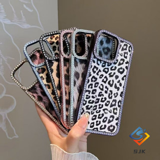 [Sizzling Leopard] Ốp điện TPU cho iPhone 16 15 14 13 12 11 Pro Max | Vỏ chống trượt chống sốc Thiết kế kim cương mạ điện