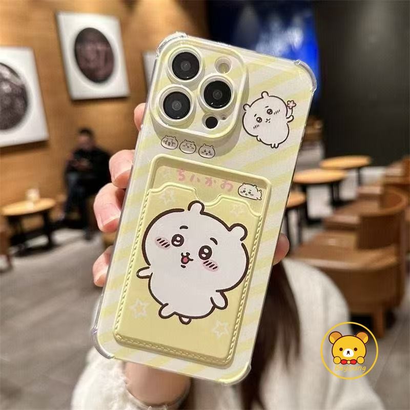 Vỏ Ví Chiikawa Hoạt Hình Cho iPhone 16E 16 Pro Max 15 14 Plus 13 12 Mini 11 Pro Max X XR XS Max 8 7 6 6s Plus SE2 SE3 Vỏ Điện Thoại Dễ Thương Đựng Thẻ Cặp Đôi Vỏ Mềm Chống Rơi