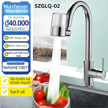 WASHEVER vòi bếp vòi lọc nước,vòi 720 độ,bộ vòi rửa tay vòi rữa mặt nhà tắm đầu lọc vòi nước GLQ-02