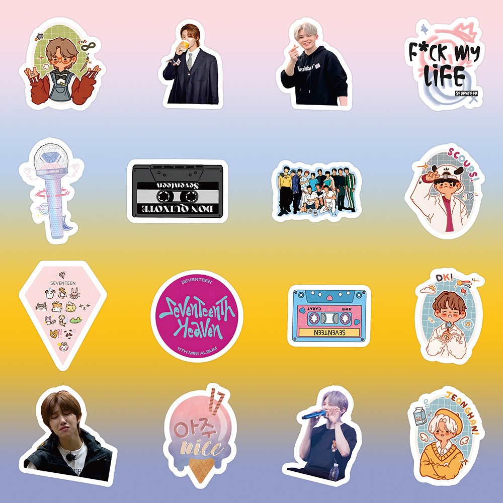 40-100 Cái / bộ SEVENTEEN HEAVEN Miếng Dán Ảnh Q - phiên bản graffiti Jeonghan JUN JOSHUA HOSHI WOOXI MINGYU Hành Lý Notebook Laptop Điện Thoại Sổ Tay DIY Kpop Sticker YM