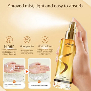 LIRUSU Fragrance Hair 80ml Tinh dầu chăm sóc Chống Frizz Smooth Repair Dryness Hot Dyeing Fragrance Retention Làm mới và rửa miễn phí Chăm sóc tóc Tinh dầu chăm sóc tóc