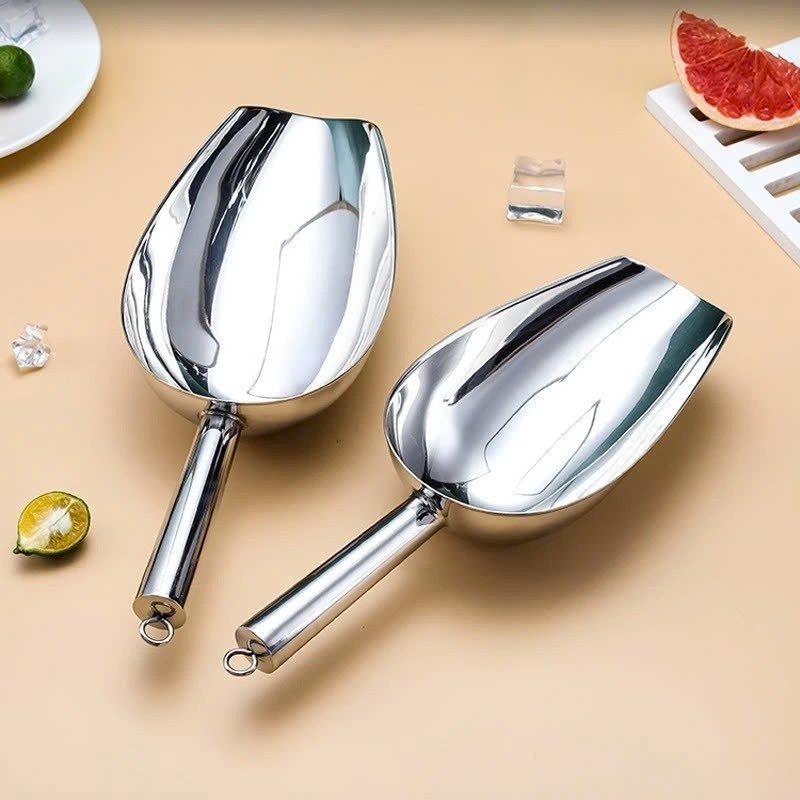 Muôi Xúc Đá Inox Loại Dày Đẹp (Size: 3 To, 4 Vừa, 5 Nhỏ) - Sạch Bền, Tiện Dụng, Chống Gỉ, Đa Dụng
