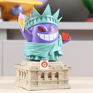 14cm Pokemon Gengar COS Tượng Nữ Thần Tự Do Anime Hình
