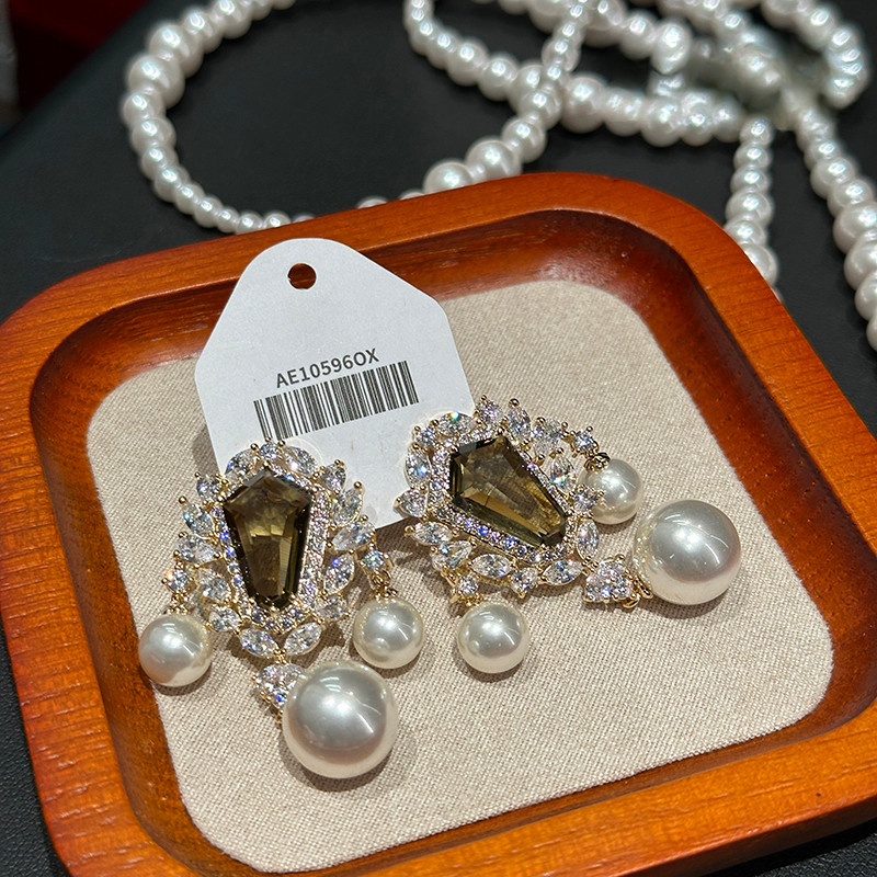 Bông tai tua rua ngọc trai Zircon thanh lịch thời trang sang trọng nhẹ nhàng