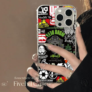 Ins Hàn Quốc Nhật Bản Dark Fashion Tide Thương hiệu Vỏ Bling lấp lánh cao cấp cho iPhone 11 16 16E 15 14 13 12 Pro Xs Max XR X 7 8 Plus SE Vỏ điện thoại TPU mềm Vỏ bảo vệ Vỏ trong suốt