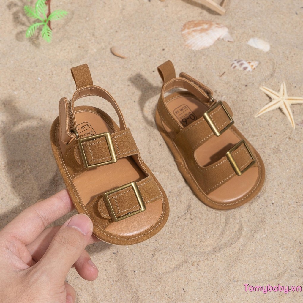 Xăng đan Bé Trai Đi Biển Màu Sắc Tương Phản Chống Trơn Trượt Đế Mềm
