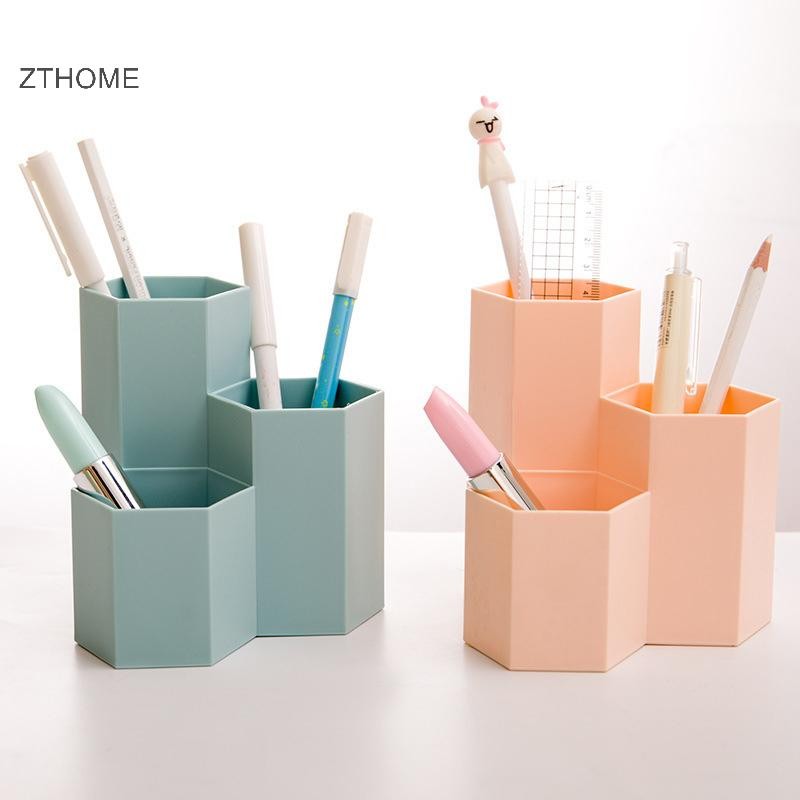 Zthome Đơn Giản Mờ Tổ Ong Bút Dung Tích Lớn Đa Năng Bàn Văn Phòng Phẩm Hộp Bảo Quản Phụ Kiện Văn Phòng HOT