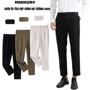 Quần âu nam, quần tây nam sidetab ống xuông dáng baggy có đai chỉnh eo phong cách công sở 6514