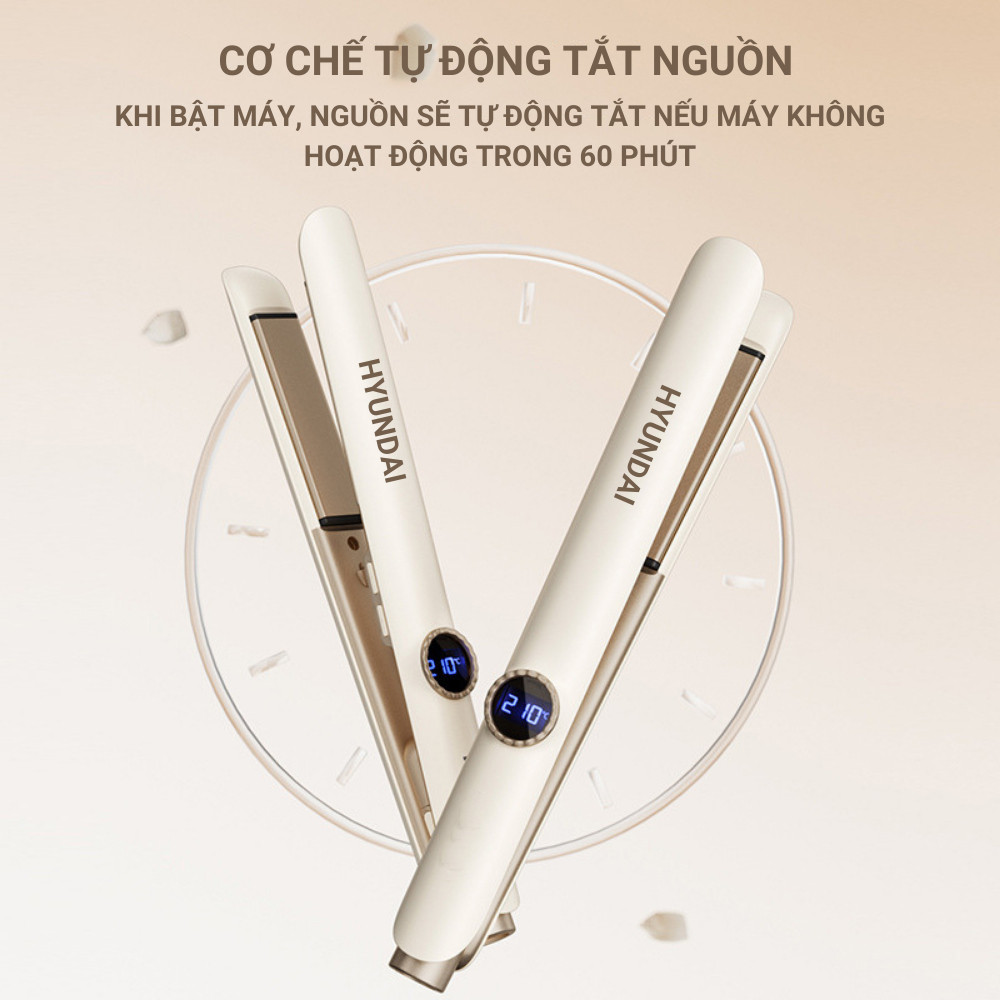 Máy duỗi tóc ion âm Hyundai, làm nóng nhanh, tạo kiểu dễ dàng giúp bảo vệ không gây hư tổn cho tóc