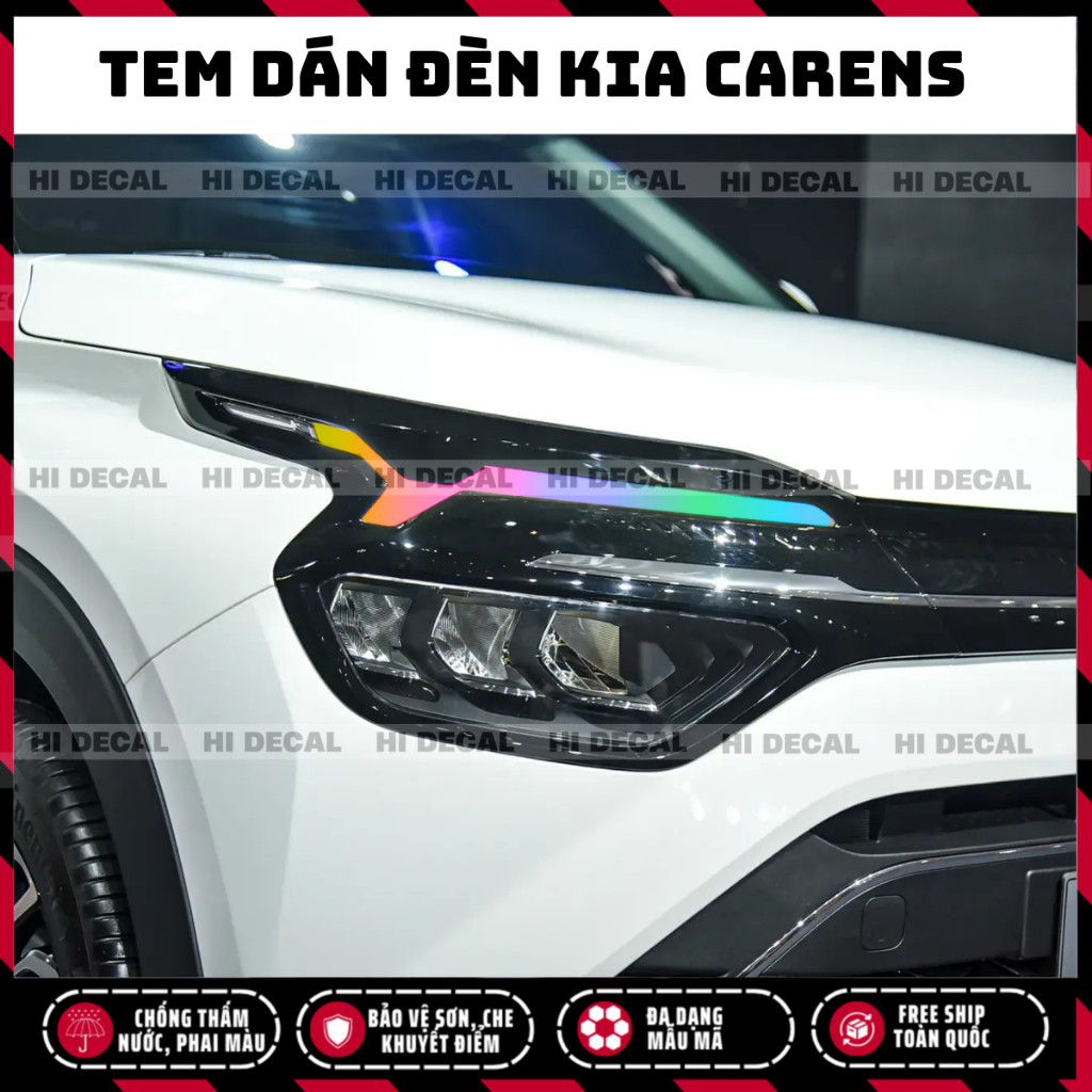 Tem dán đèn Kia Carens, decal trang trí đèn Carens bền màu chống nước