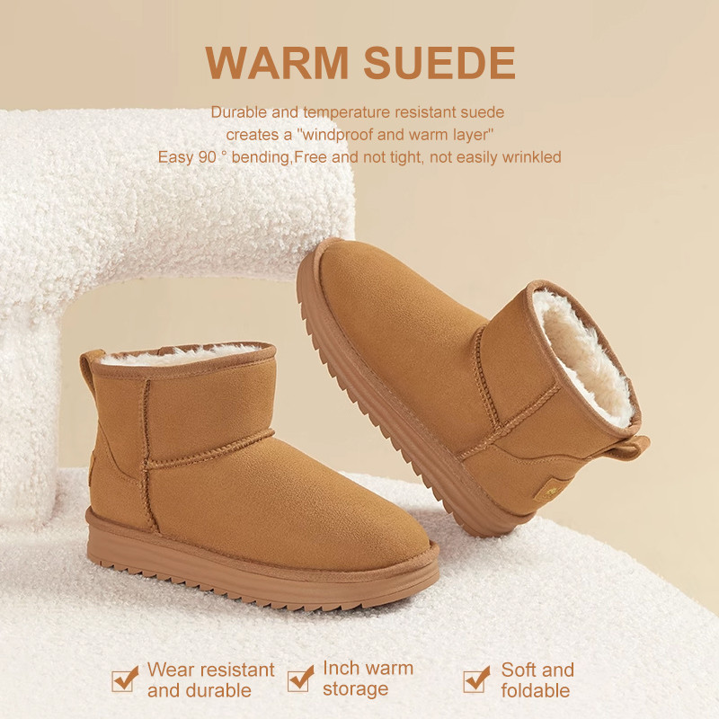 Ảnh Giày nữ CAMEL CROWN Plus Nhung Giày bốt tuyết ấm áp Giày Cotton dày 4