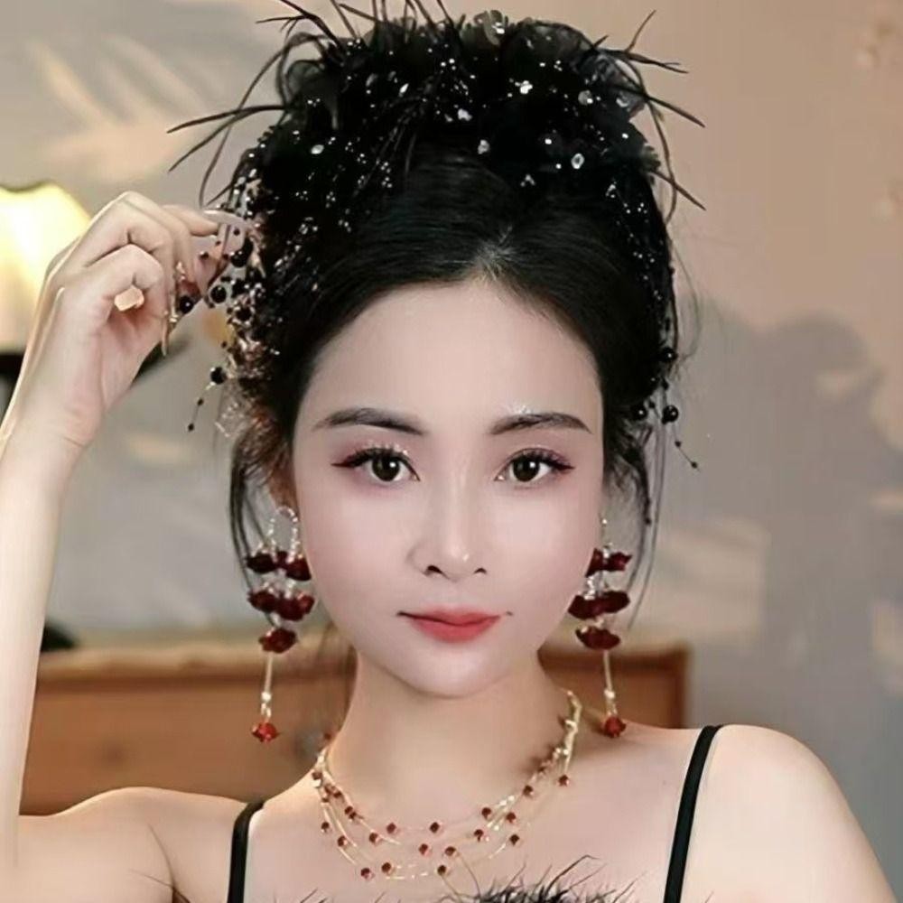 Kẹp tóc hoa đơn giản và tua rua mẫu đơn, kẹp cá mập sequin thanh lịch dành cho bé gái