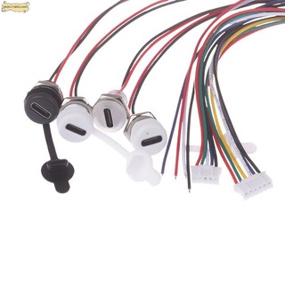Vườn 1 Nữ Ổ Cắm Giao Diện Sạc Có Dây Hàn USB Type-C Chống Thấm Nước Kết Nối Nén Trực Tiếp Đế Nữ Mới