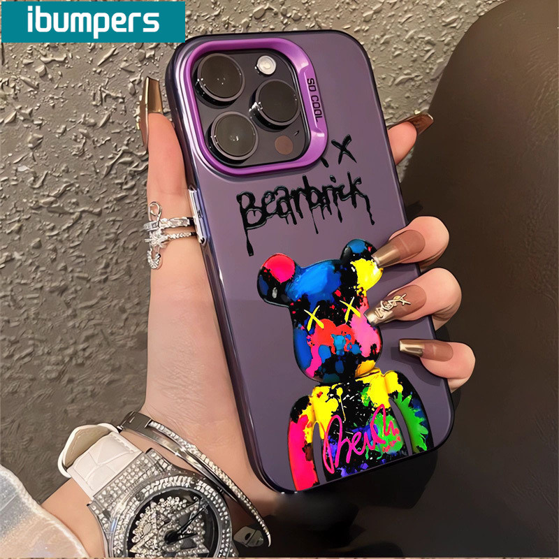 ibumpers Ốp Lưng iPhone Họa Tiết Bearbrick Ngầu Thời Trang Ốp Điện Thoại IMD Cứng Trơn Chống Bẩn Chống Sốc Cho Iphone 16 15 14 12 13 11 Pro Max