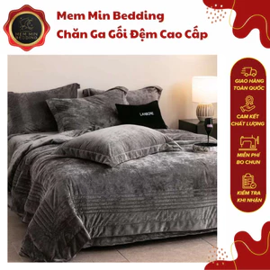 Bộ Chăn Ga Gối Nỉ Kim Sa Cao Cấp Tone Màu Đơn Sắc Hiện Đại Giúp Giấc Ngủ Của Bạn Thư Giãn - MemMinbedding Luxury