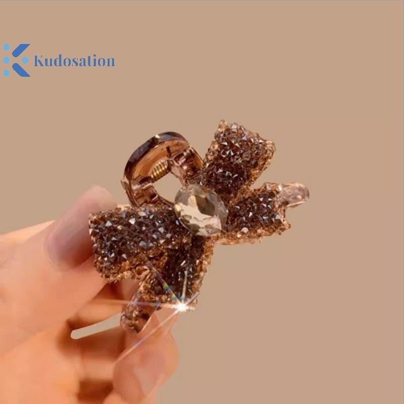 Kudosation 2 Chiếc Ánh Sáng Full Nơ Nhỏ Kẹp Dễ Thương Traceless Phụ Kiện Tóc Cho Nữ Cô Gái Tính Khí Móng Vuốt Tóc