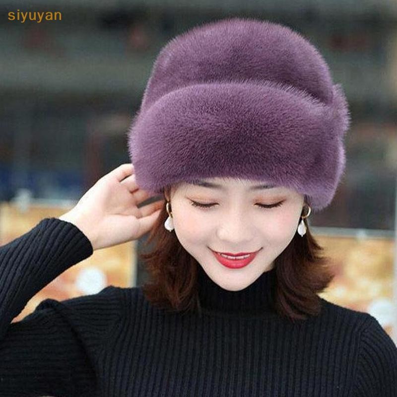 Siyuyan Thời Trang Thường Ngày Mới Mũ Mũ Thời Trang Ấm Áp Mũ Da Mũ Đầu VN