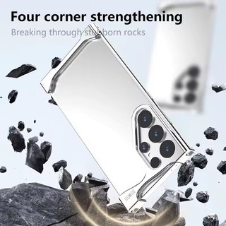 [Jlk] Ốp điện thoại hương liệu chống sốc kim loại không đều cho Samsung Galaxy S23 S24 S25 Ultra Plus Vỏ chống sốc làm mát bằng nhôm