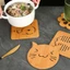 Miếng Lót Nồi Cách Nhiệt Gỗ Ép Hình Ngộ Nghĩnh bằng gỗ nhiều hình cute, lót nồi kích thước 15*15cm SUNND