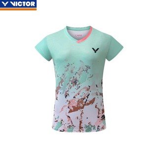 Victor hợp thời trang mới áo sơ mi cầu lông nam nữ khô nhanh đồng phục đội thoáng khí chạy bộ tập thể dục tay ngắn