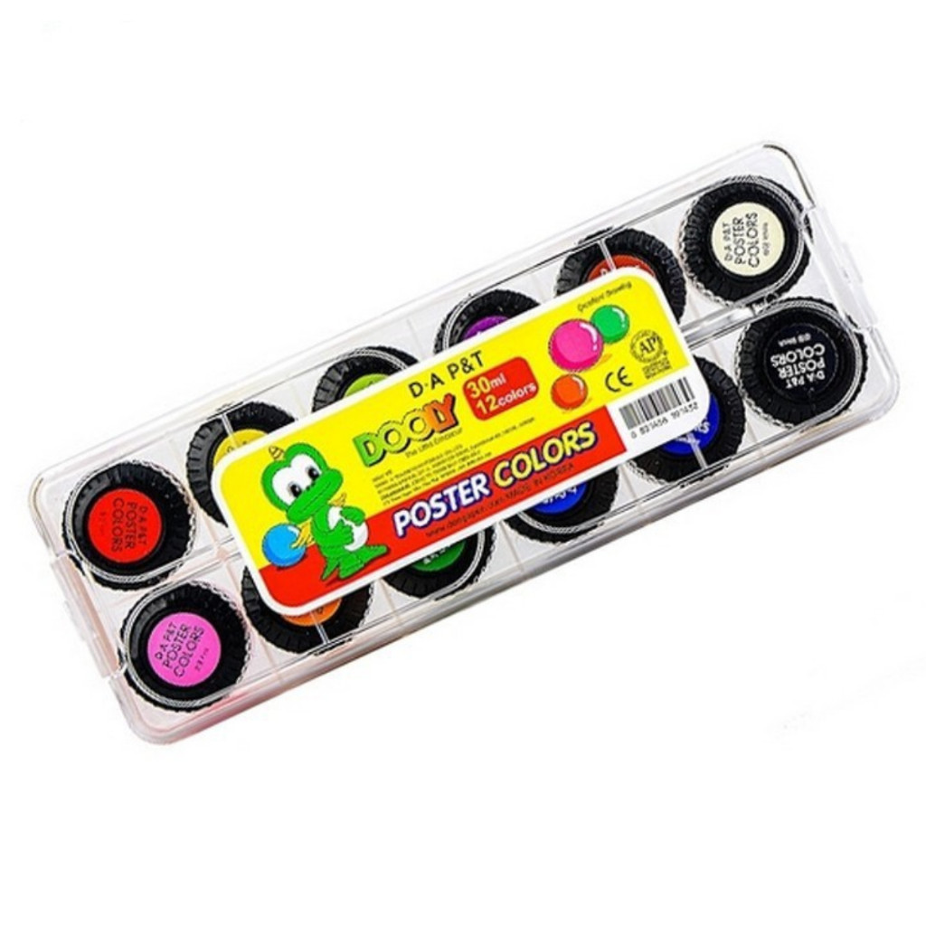 Màu nước Poster DOOLY DONG A D.A P&T Hàn Quốc: 12 màu x 10ml.