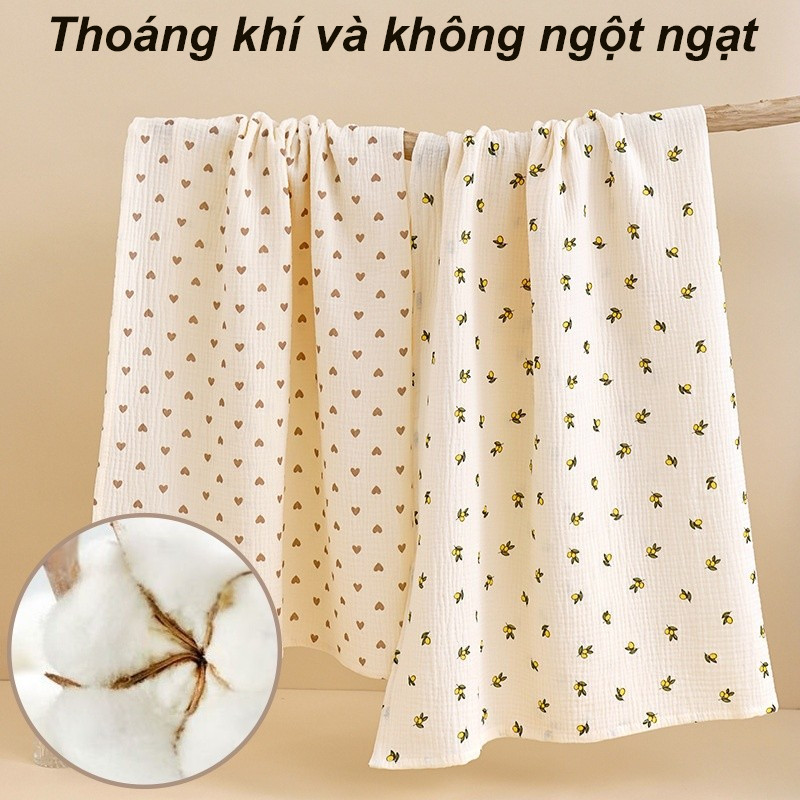 Phiên bản tiếng Hàn Khăn tắm Muslin cao cấp，dùng làm khăn quấn bé sơ sinh ra ngoài，100% cotton