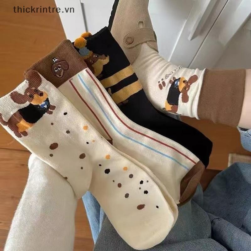 THI Ngộ nghĩnh Dachshund Động Vật Cotton Tất Xúc Xích Chó Hoạt Hình In Tất Thu Đông Ấm Tất Cặp Đôi Dễ Thương Tất VN