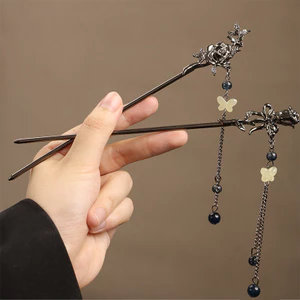 Mới Phong Cách Trung Quốc Phong Cách Cổ Xưa Tua Rua Kẹp Tóc Nữ Phong Cách Mới Cao Cấp Cảm Giác Kẹp Tóc Ngựa Mặt Váy Hanfu Phụ Kiện Tóc Hàng Ngày