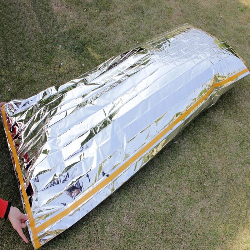 TMOY Mới Di Động Chống Thấm Nước Khẩn Cấp Sinh Tồn Túi Ngủ Ngoài Trời Edc Cắm Trại Bánh Răng Bọc Nhiệt Sơ Cứu Bộ Chăn TCVN