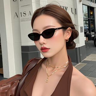2025 mới màu cam mèo khung kính nữ không cấp độ trang trí kính phẳng chống xanh retro khung trơn kính râm thời trang