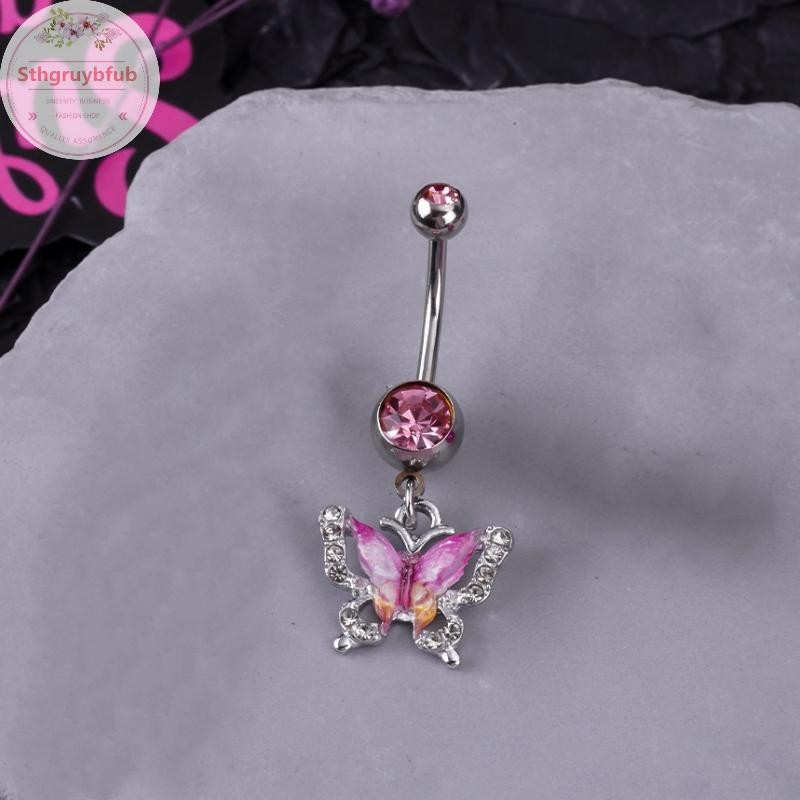 STHB Thời Trang Nhện Rắn Bụng Nút Nhẫn Tòn Ten Thép Không Gỉ Zircon Trái Tim Rốn Nhẫn Dành Cho Nữ Cơ Thể Xuyên Trang Sức VN