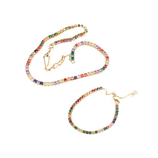 Châu Âu Mỹ ins Phong Cách Mới Vòng Tay Zircon Nhiều Màu Sắc Nữ