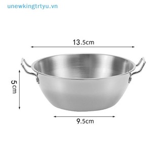 Unewtyu 1 Cái Phong Cách Hàn Quốc Bát Ẩm Thực Thép Không Gỉ Cơm Rượu Bát Hộ Gia Đình Đôi Tai Ăn Nhẹ Đĩa Mì Bát VN