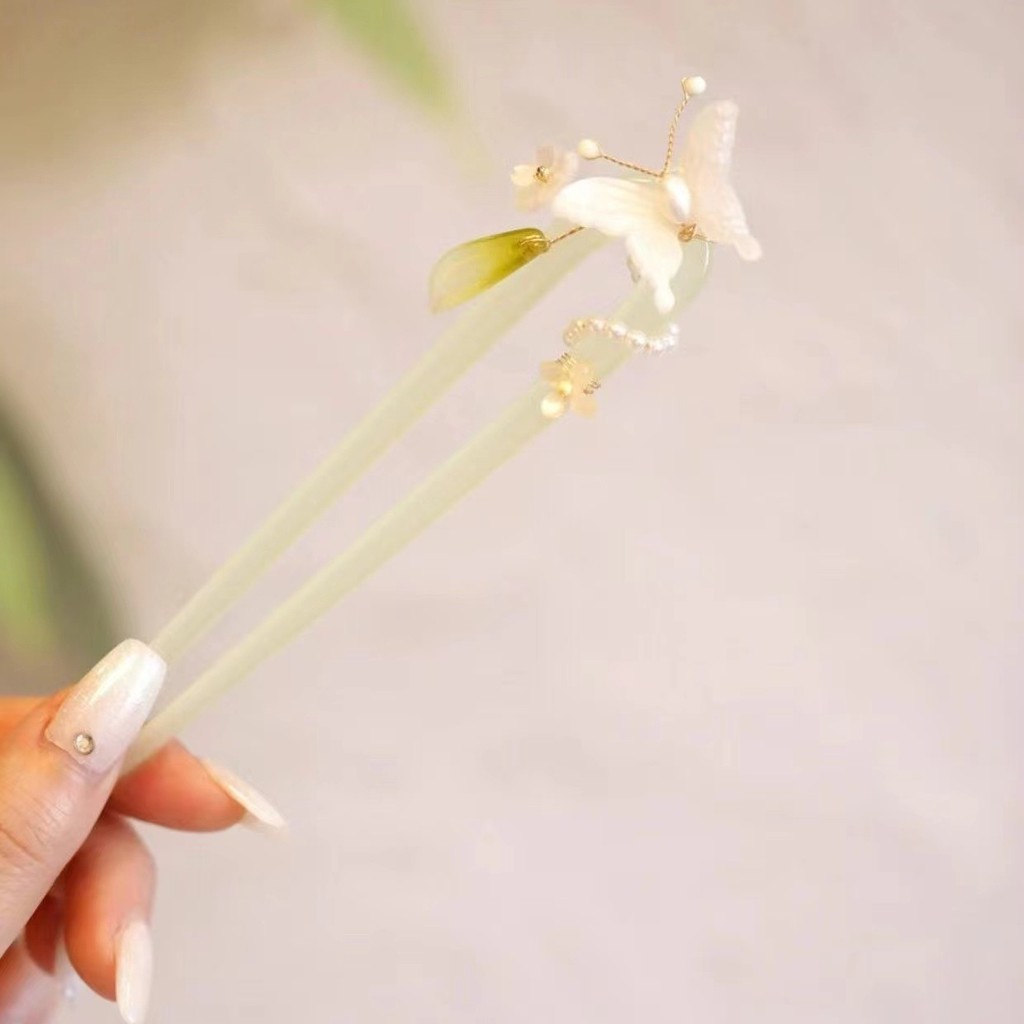 Kẹp tóc nữ hình chữ U, kẹp bướm acetate cao cấp, phong cách Trung Quốc, phụ kiện tóc hàng ngày