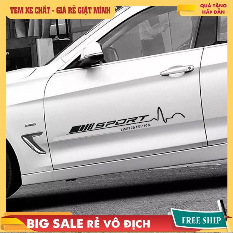 tem sport cao cấp 9x75. tem ô tô đẹp 3 lớp - tem dán sườn xe - chữ thể ...