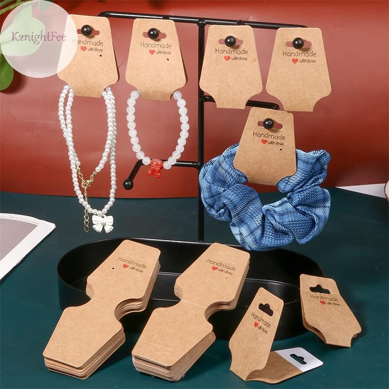 K2nightFee 100 Cái / lốc Vòng Cổ Thẻ Mặt Dây Chuyền DIY Handmade Gấp Cho Kẹp Tóc Vòng Tay Trưng Bày Trang Sức Giấy Tự Dính Thẻ VN