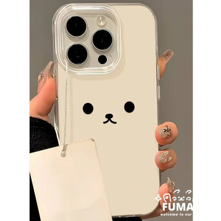 Ốp Điện Thoại Gấu Biểu Hiện Dễ Thương Cho Redmi 14C 14R 13C K80 K70 K70E K60 K50 Ultra K40 K40s K30 Pro K30i A4 A3 Kem Trắng Vỏ Đơn Giản Chống Rơi Ốp Lưng Mềm