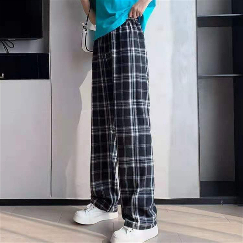 Kẻ Sọc Quần Ống Rộng Nữ Rời Drap Ôm Hơn Nhìn Mùa Hè Mỏng Thẳng Quần Thường Ngày Cao @ -